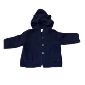 GAP Dark Blue Kids Knit Jacket with Hood